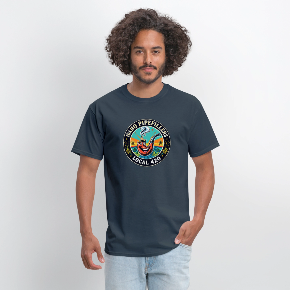 IDAHO PIPEFILLERS LOCAL 420 F/B DESIGN Men's T-Shirt -  blue dusk
