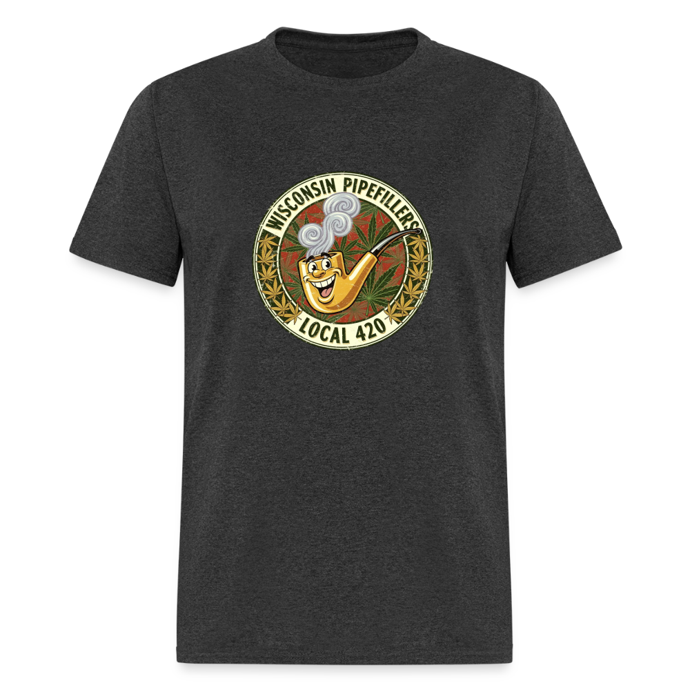 WISCONSIN PIPEFILLERS LOCL 420 F/B DESIGN Men's T-Shirt - heather black