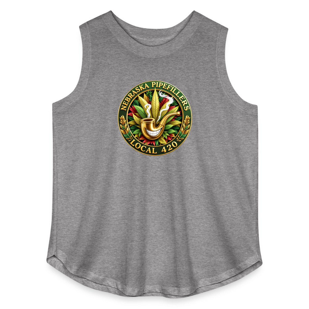 NEBRASKA PIPEFILLERS LOCAL 420 F/B DESIGNS Women's Curvy Relaxed Tank Top - granite heather 