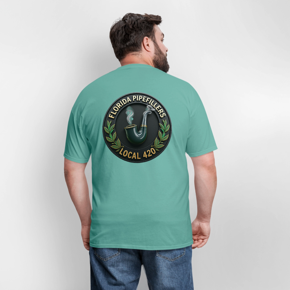 FLORIDA PIPEFILLERS LOCAL 420 F/B DESIGN Men's T-Shirt - aquatic