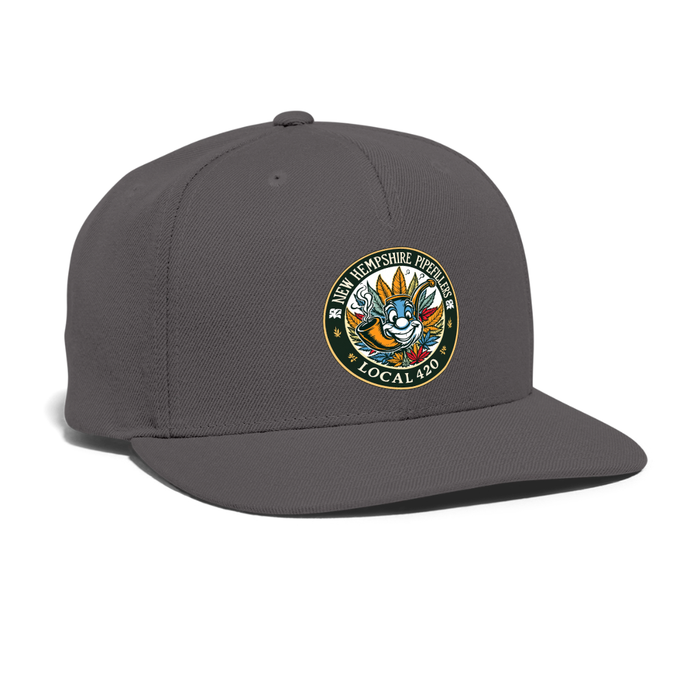 NEW HEMPSHIRE PIPEFILLERS LOCAL 420 Snapback Baseball Cap - dark grey