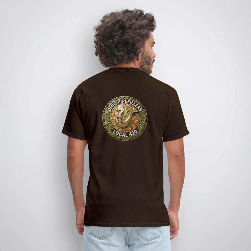 OHIO PIPEFILLERS LOCAL 420  F/B DESIGNS Men's T-Shirt - brown
