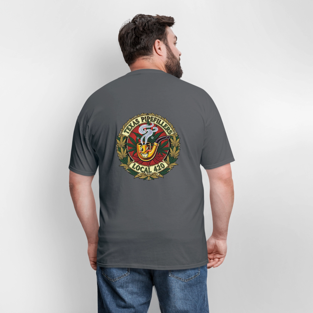 TEXAS PIPEFILLERS LOCAL 420 F.B DESIGN Men's T-Shirt - charcoal