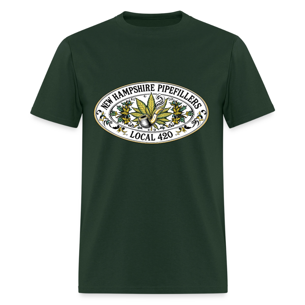 NEW HAMPSHIRE PIPEFILLERS LOCAL 420 2 EMBLEM Men's T-Shirt - forest green