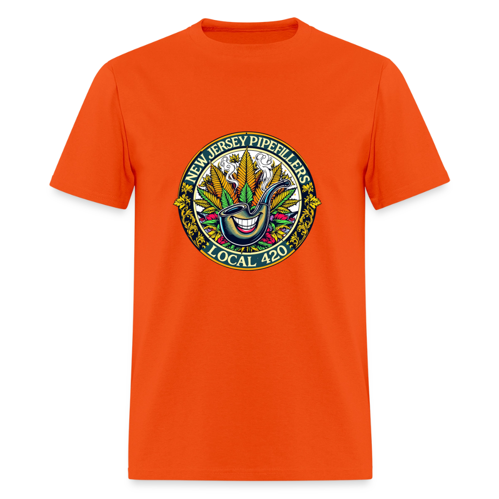 NEW JERSEY PIPEFILLERS LOCAL 420 F/B DESIGN Men's T-Shirt - orange