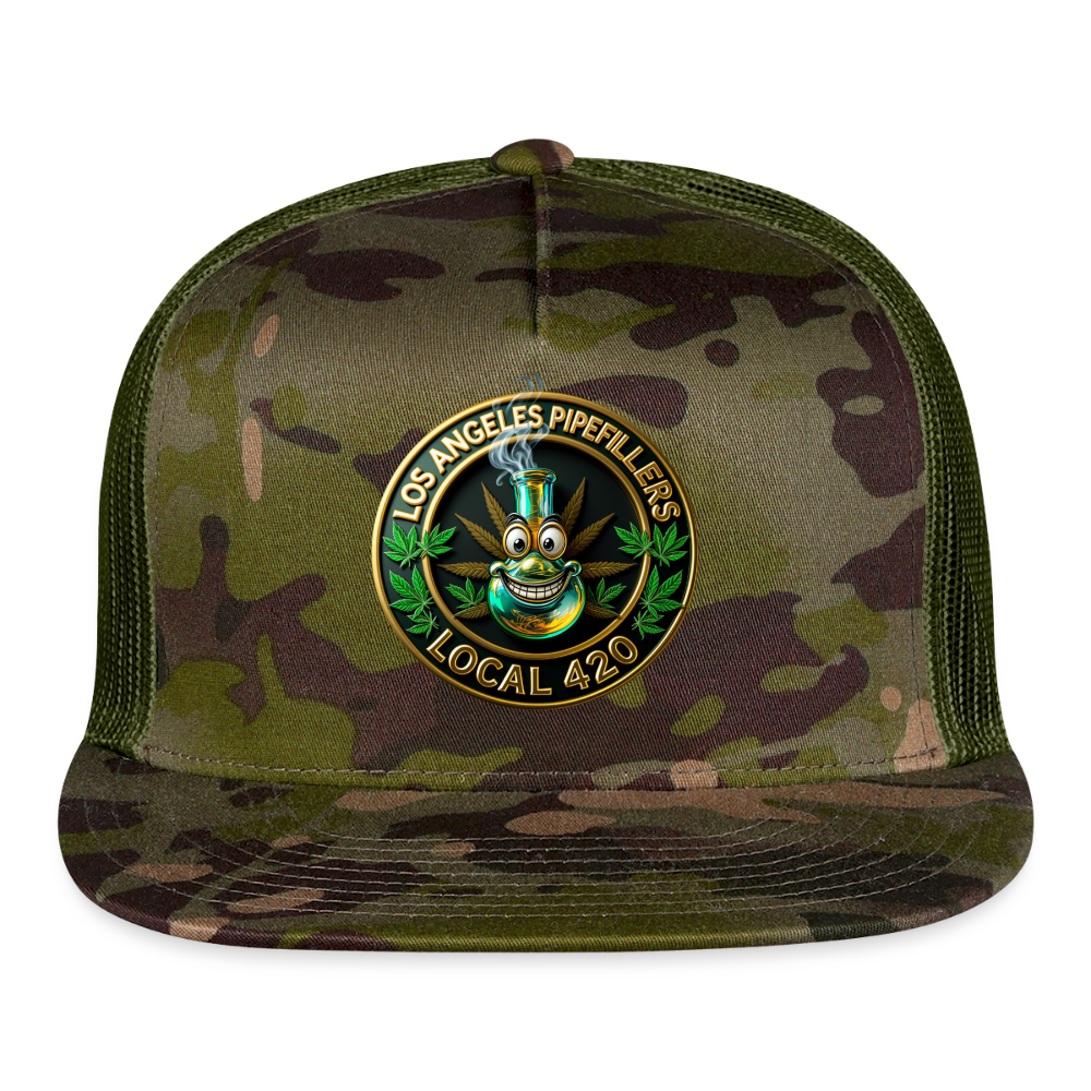LOS ANGELES PIPEFILLERS LOCAL 420 Trucker Hat - MultiCam\green