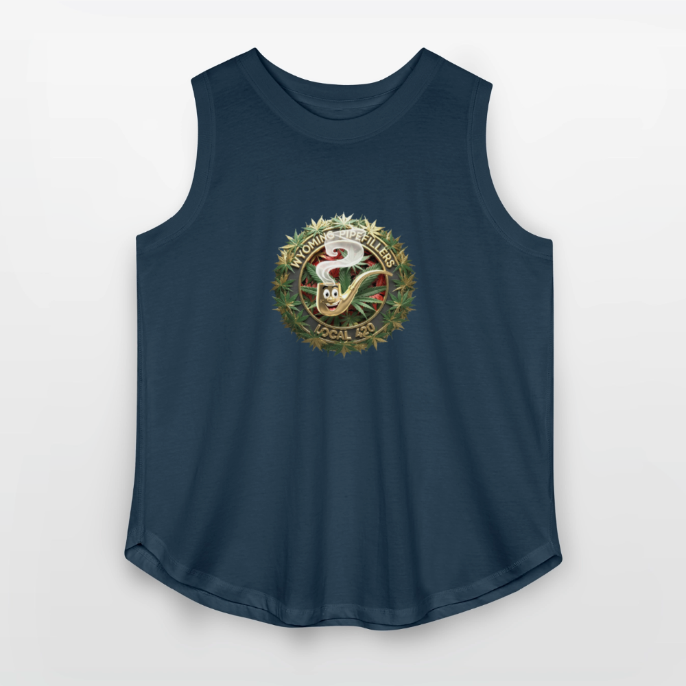 WYOMING PIPEFILLERS LOCAL 420 F/B DESIGN Women's Curvy Relaxed Tank Top - denim