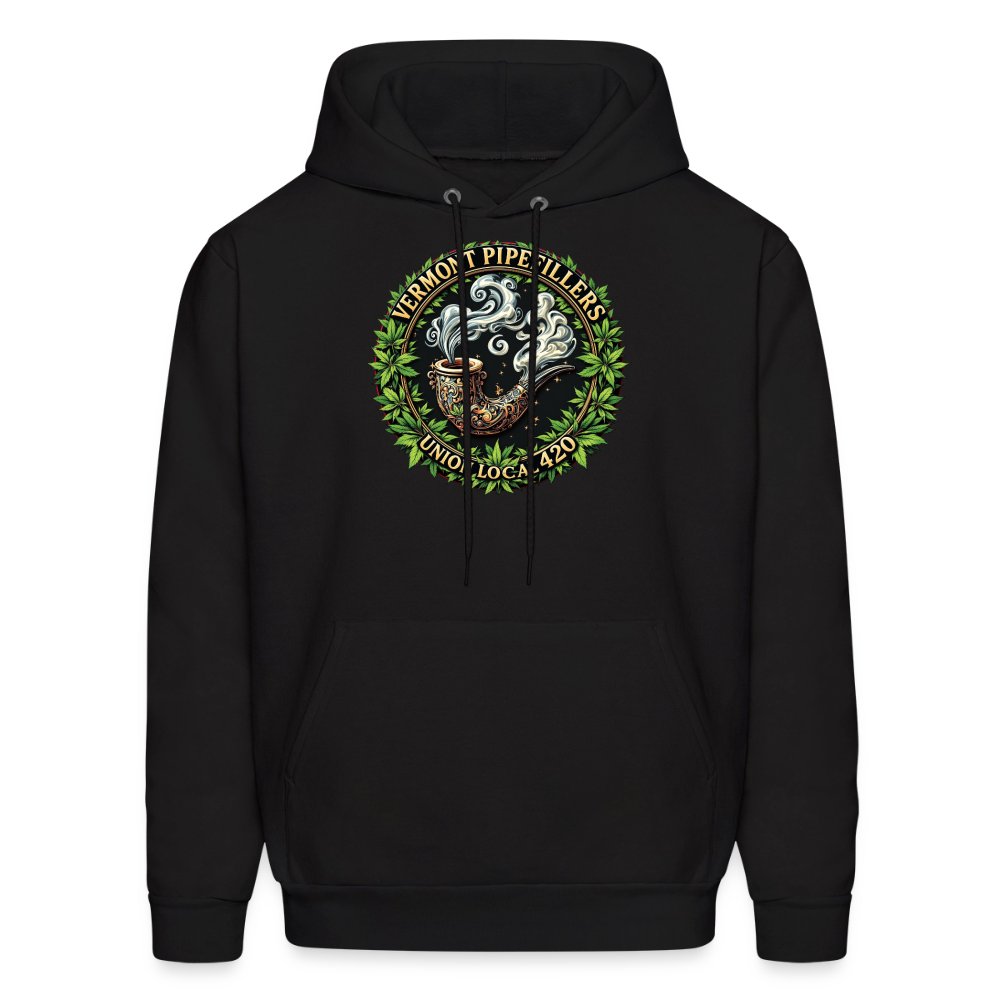 VERMONT PIPEFILLERS LOCAL 420 2 EMBLEM Men's Hoodie - black