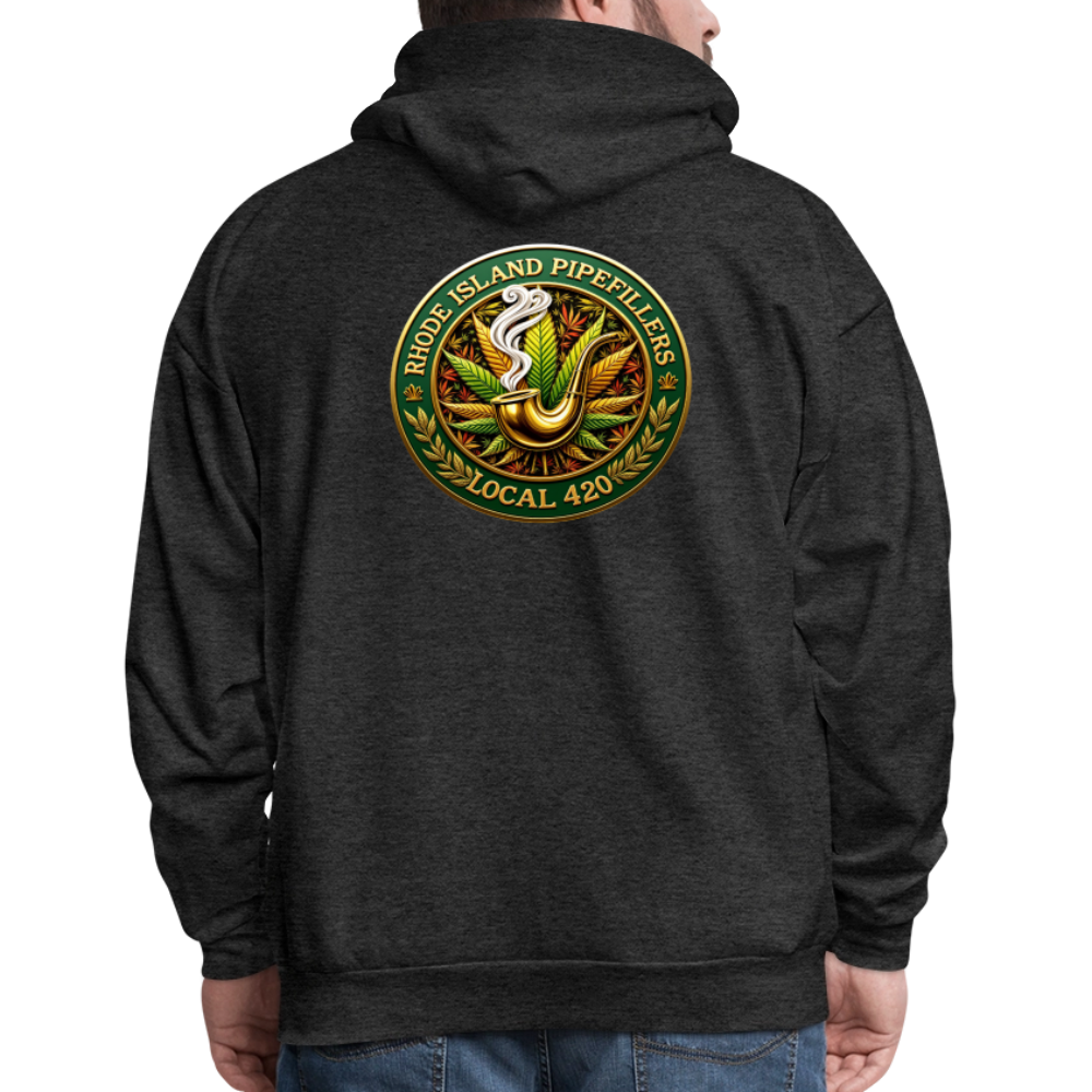 RHODE ISLAND PIPEFILLERS LOCAL 420 F/B DESIGNS Men's Hoodie - charcoal grey
