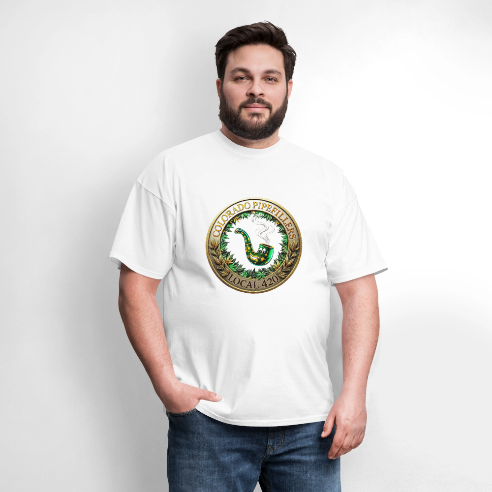 COLORADO PIPEFILLERS LOCAL 420  Men's T-Shirt - white