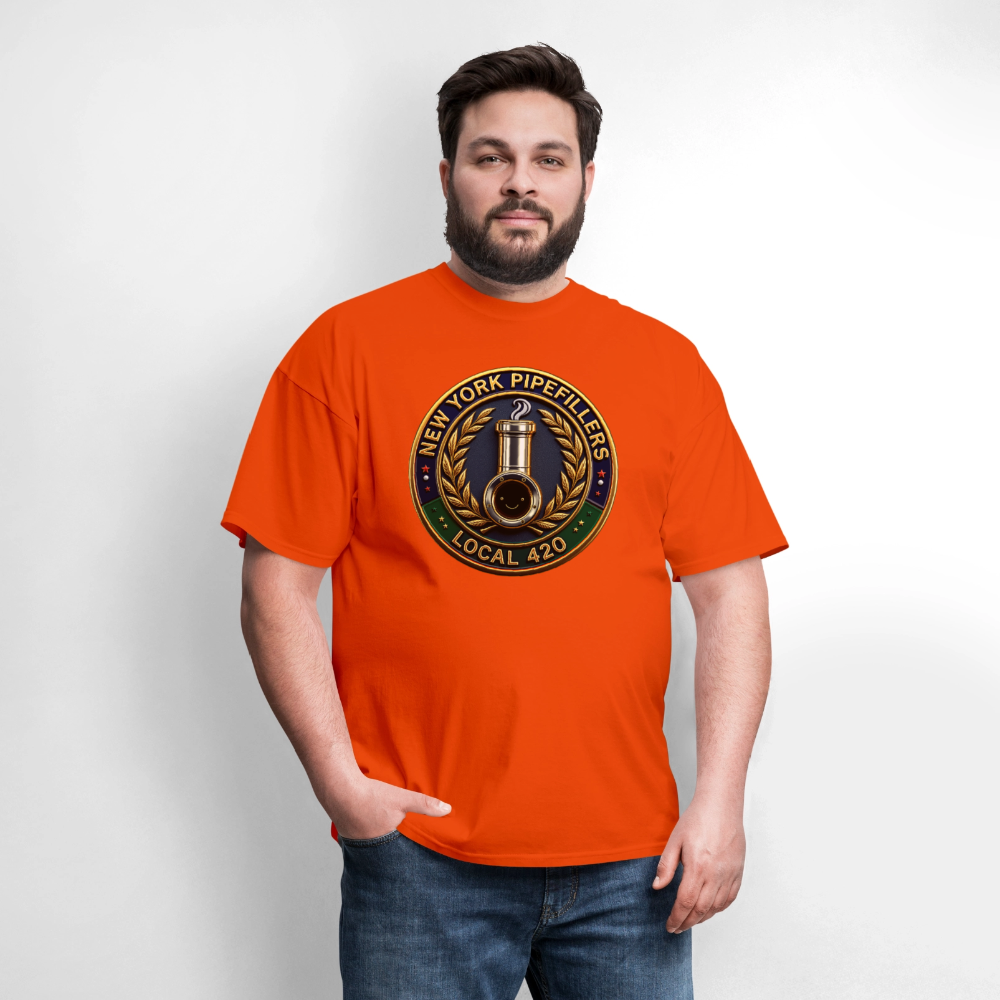 NEW YORK PIPEFILLERS LOCAL 420 F/B DESIGNS Men's T-Shirt - orange