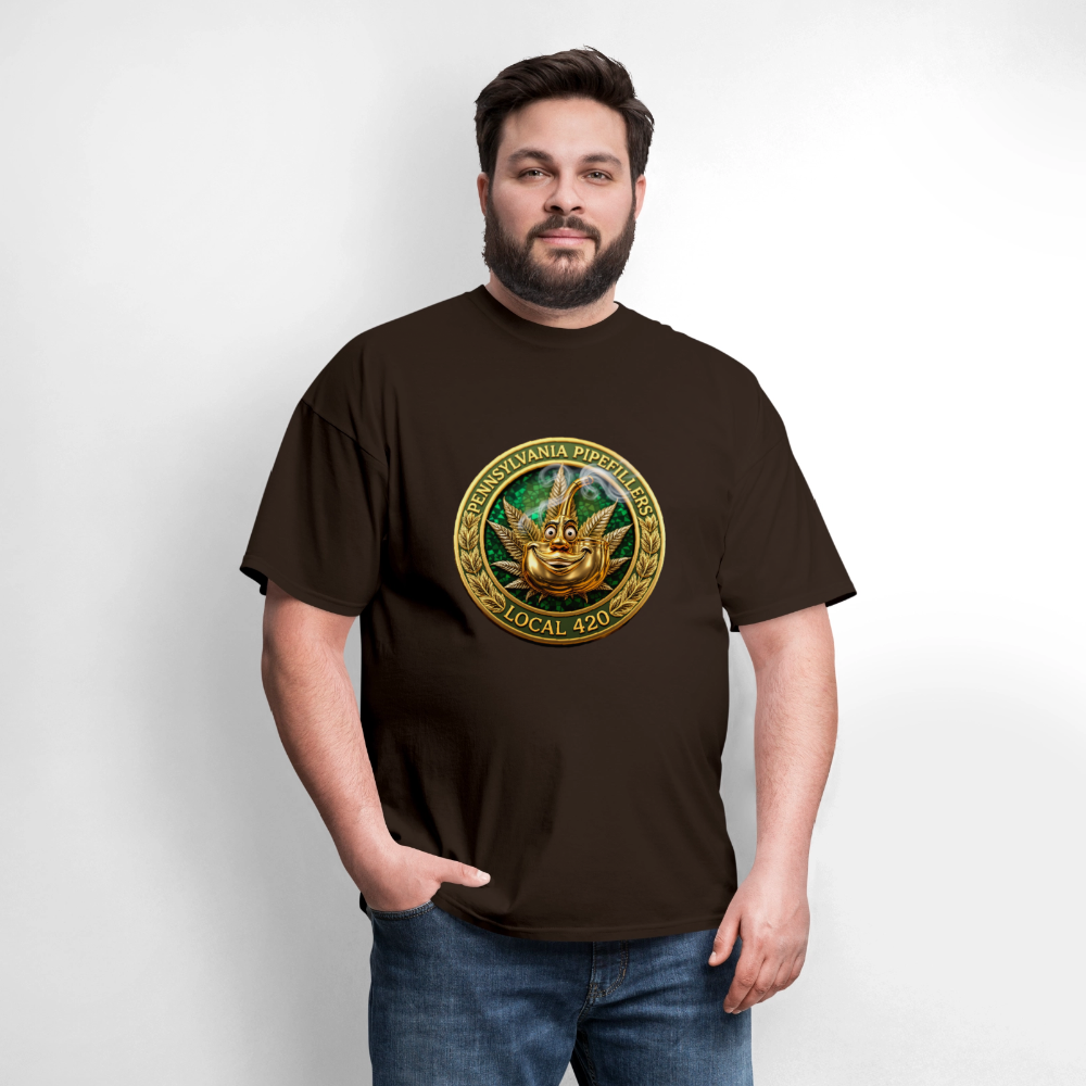 PENNSYLVANIA  PIPEFILLERS LOCAL 420 Men's T-Shirt - brown