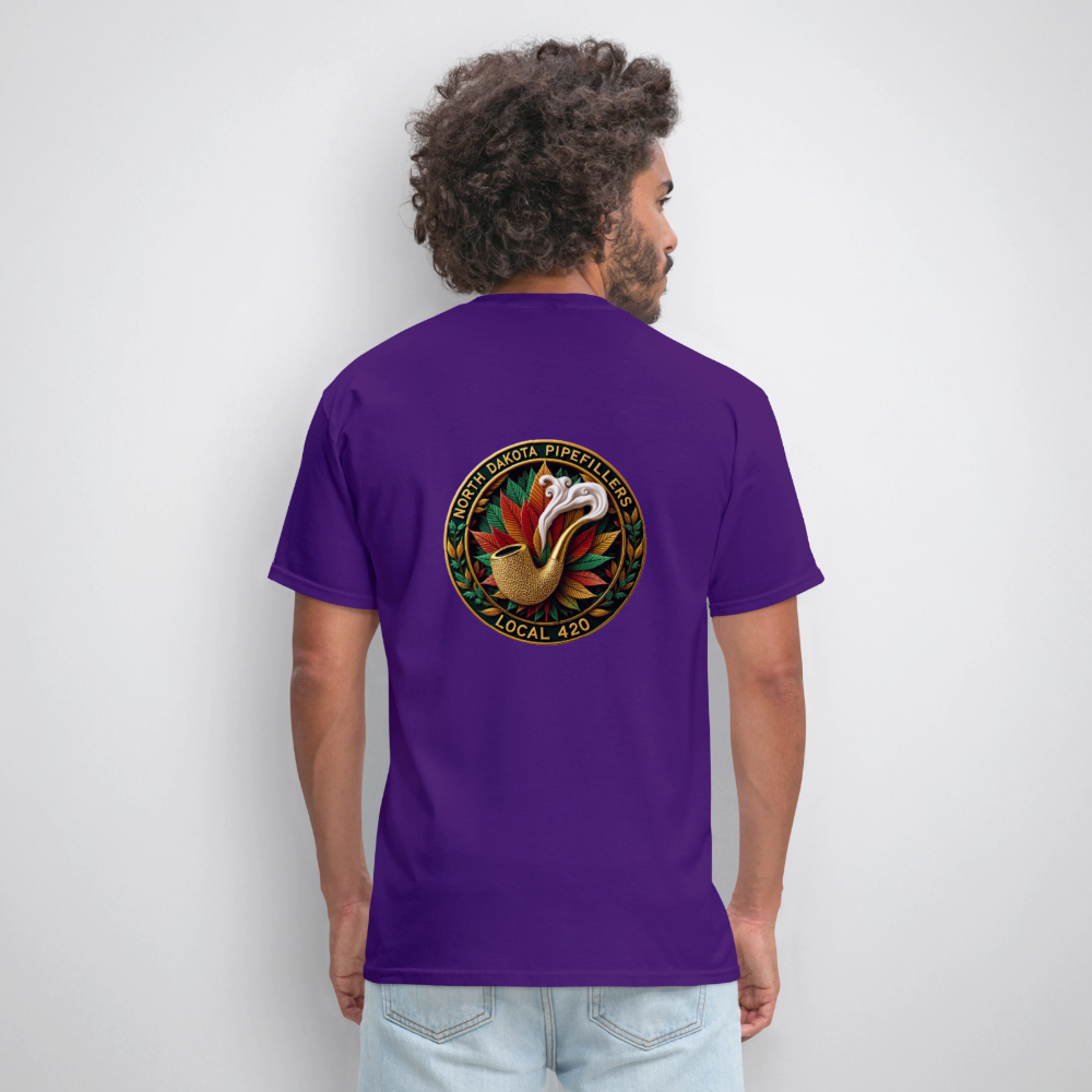 NORTH DAKOTA PIPEFILLERS LOCAL 420 F/B DESIGNS Men's T-Shirt - purple