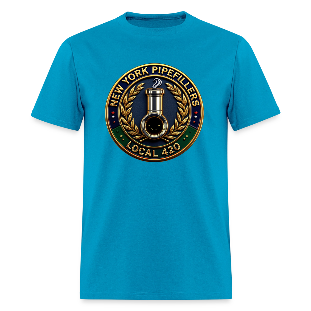 NEW YORK PIPEFILLERS LOCAL 420 Men's T-Shirt - turquoise