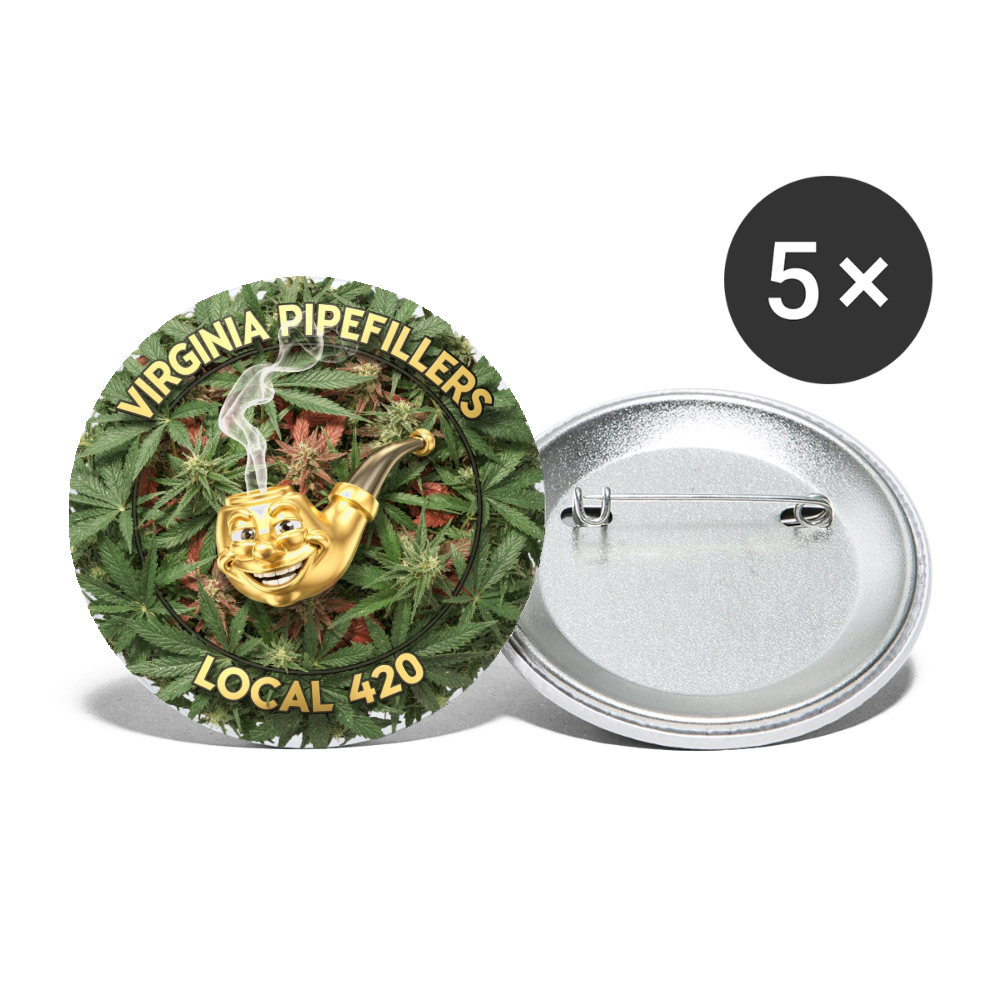 VIRGINIA PIPEFILLERS LOCAL 420 Union Buttons small 1'' (5-pack) - white