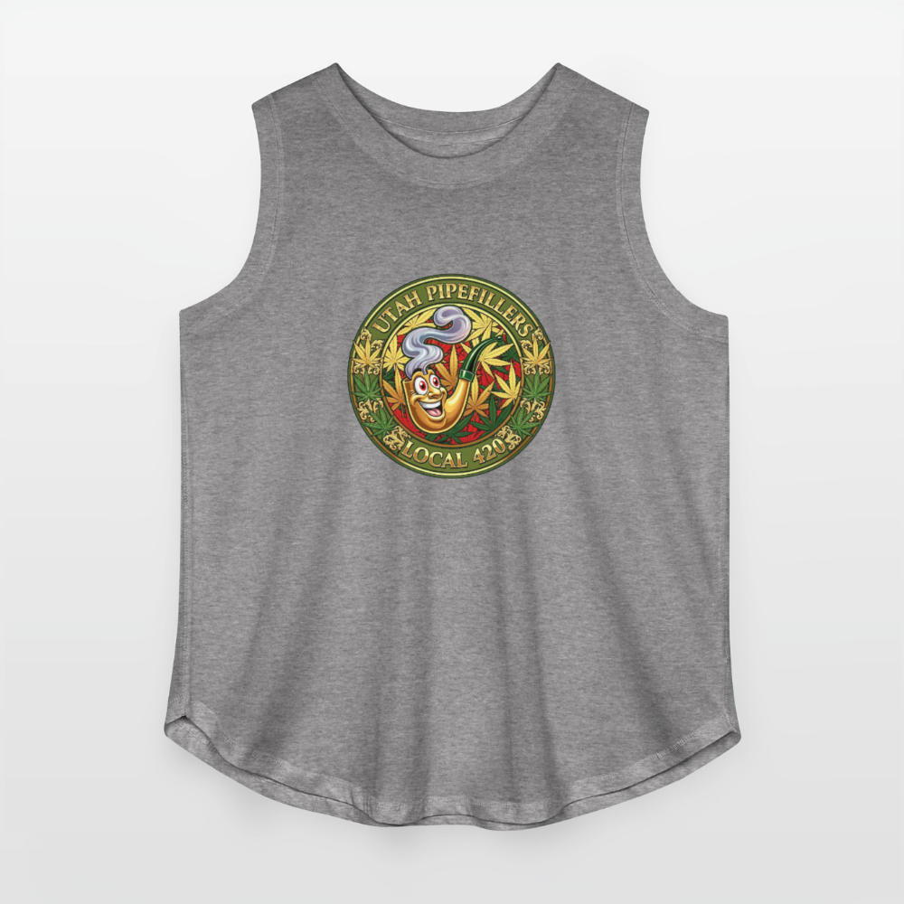 UTAH PIPEFILLERS LOCAL 420 Women's Curvy Relaxed Tank Top - granite heather 