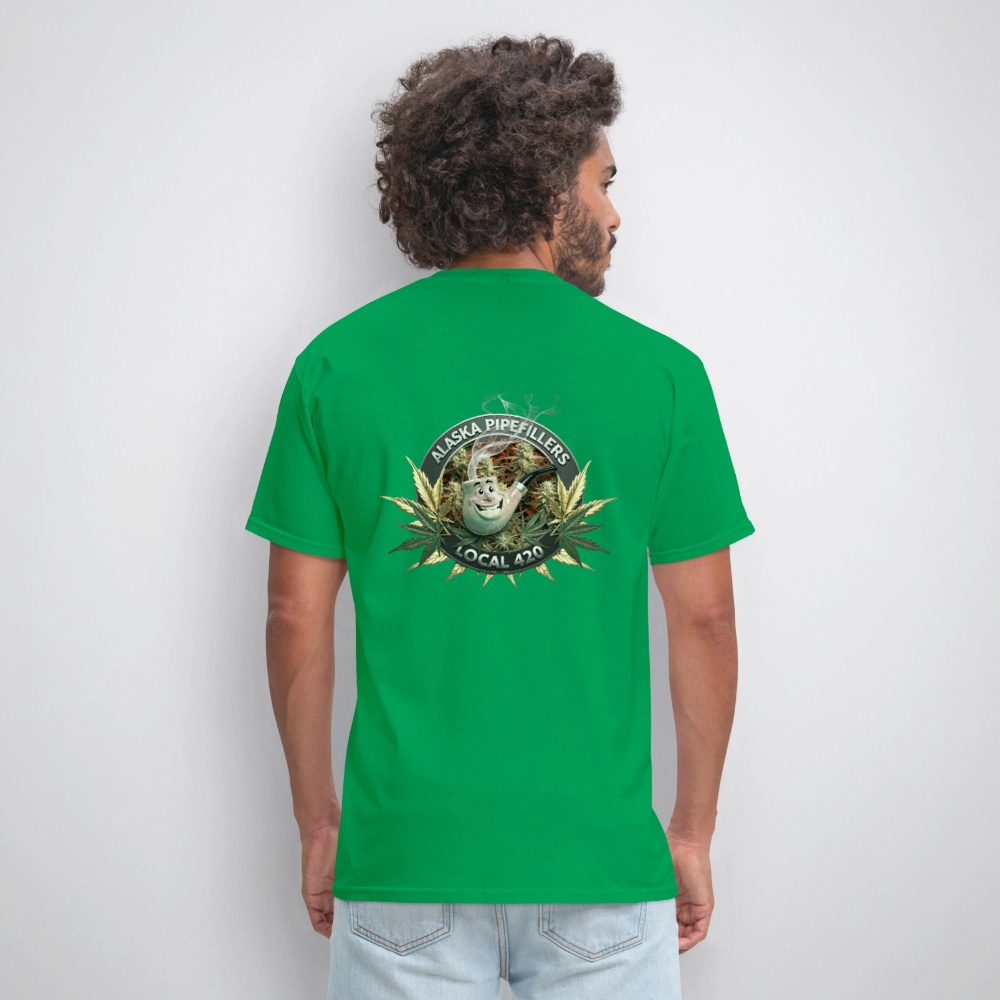 ALASKA PIPEFILLERS LOCAL 420 F/B DESIGN Men's T-Shirt - bright green