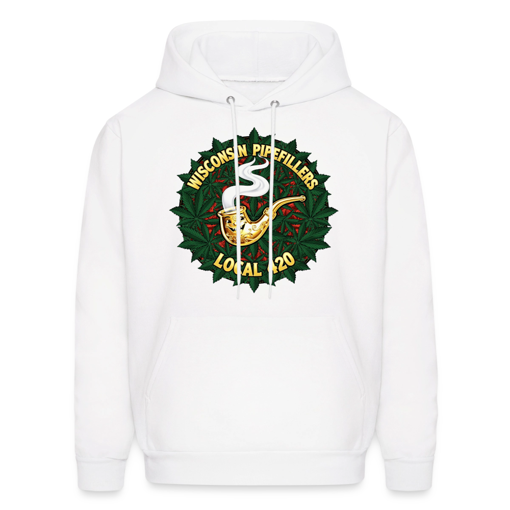 WISCONSIN PIPEFILLERS LOCAL 420 Men's Hoodie - white
