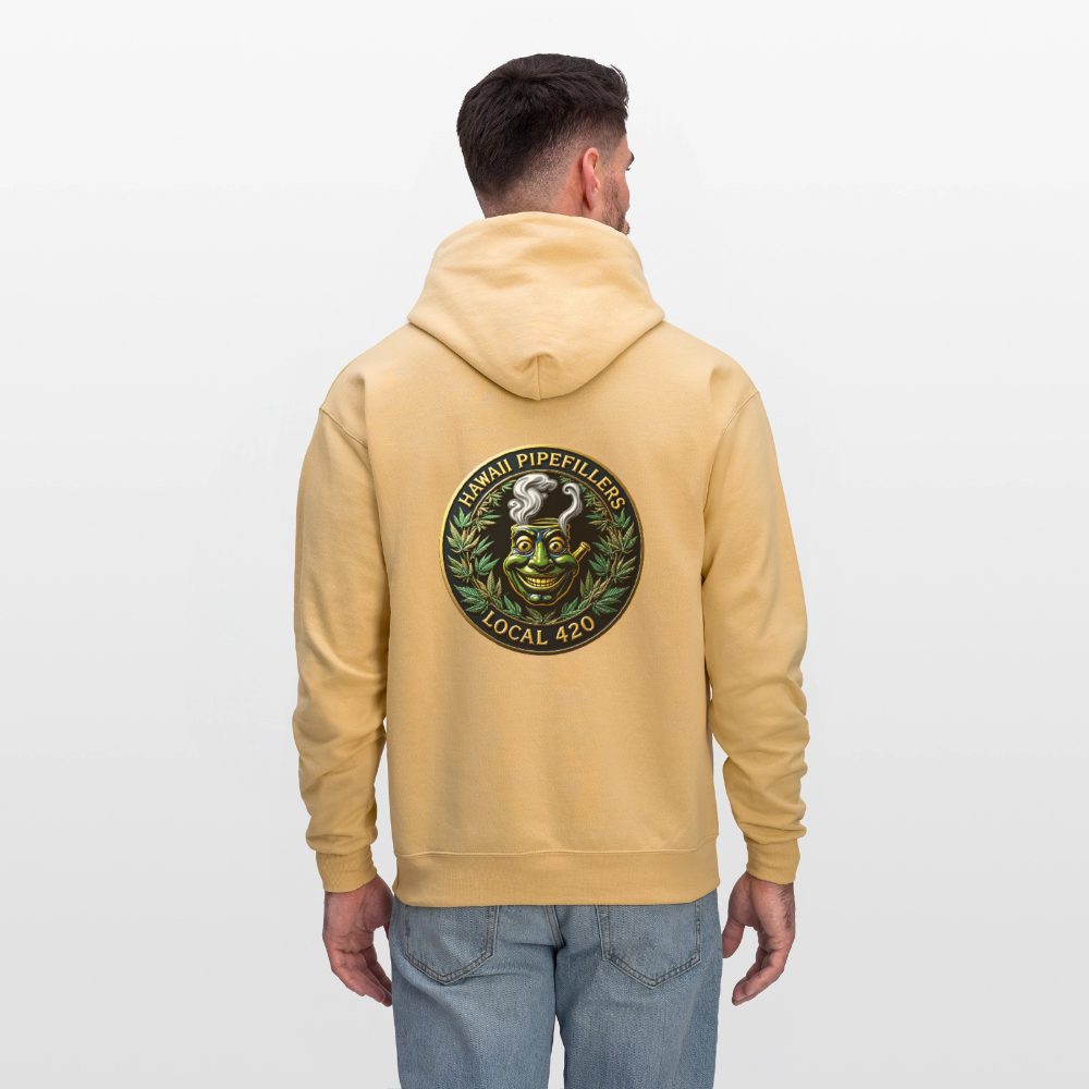 HAWAII PIPEFILLERS LOCAL 420 F/B DESIGN Men's Hoodie - light gold 