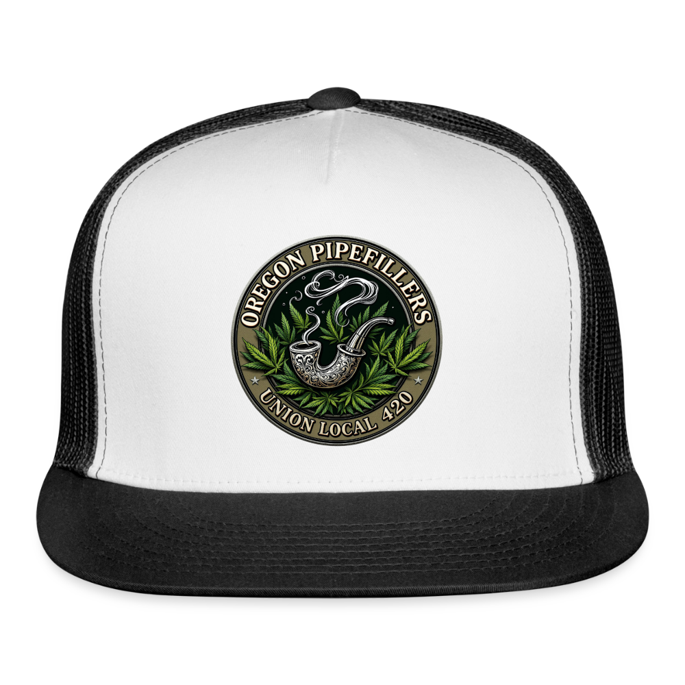 OREGON PIPEFILLERS LOCAL 420 Trucker Hat - white/black