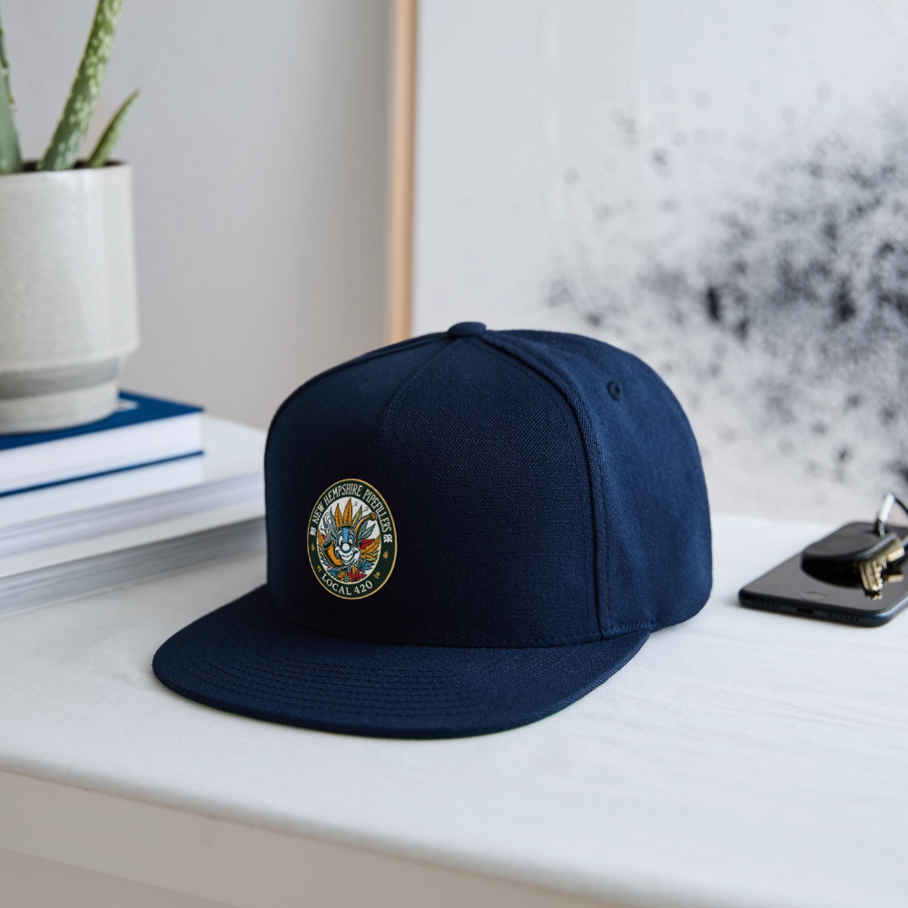 NEW HEMPSHIRE PIPEFILLERS LOCAL 420 Snapback Baseball Cap - navy