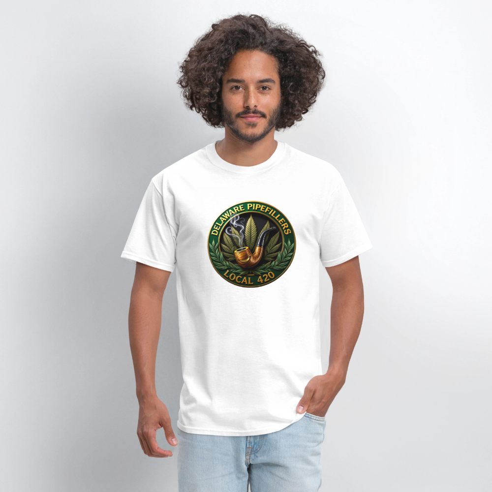 DELAWARE  PIPEFILLERS LOCAL 420 F/B DESIGN Men's T-Shirt - white
