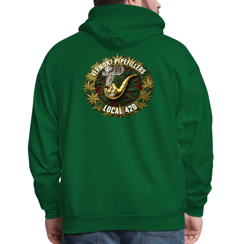 VERMONT PIPEFILLERS LOCAL 420  F/B DESIGN Men's  Hoodie - forest green