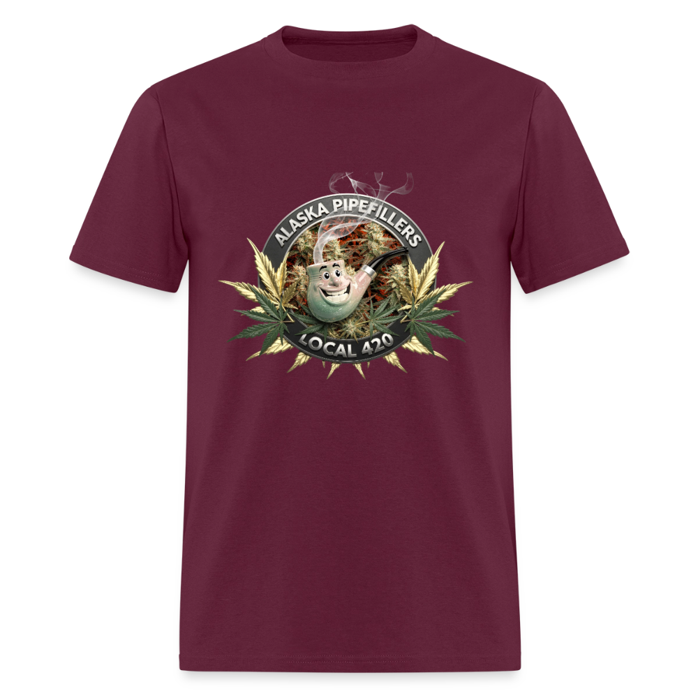 ALASKA PIPEFILLERS LOCAL 420 F/B DESIGN Men's T-Shirt - burgundy
