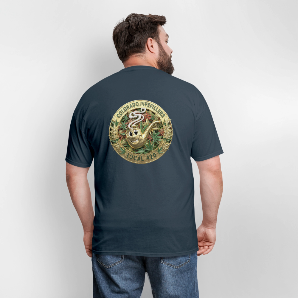 COLORADO PIPEFILLERS LOCAL 420 Men's T-Shirt -  blue dusk