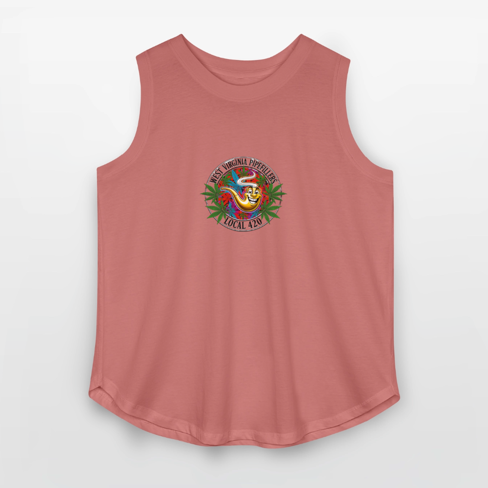 WEST VIRGINIA PIPEFILLERS LOCAL 420 F/B DESIGN Women's Curvy Relaxed Tank Top - mauve