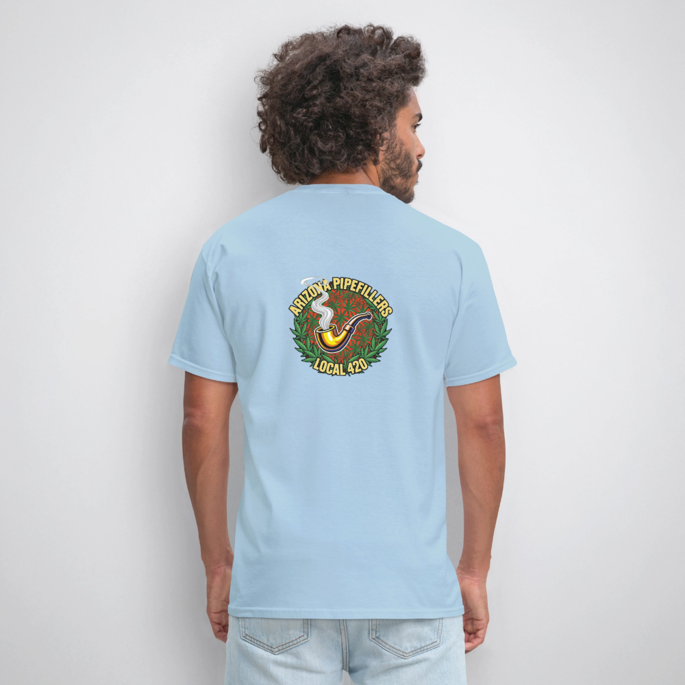 ARIZONA PIPEFILLERS LOCAL 420  F/B DESIGN Men's T-Shirt - powder blue