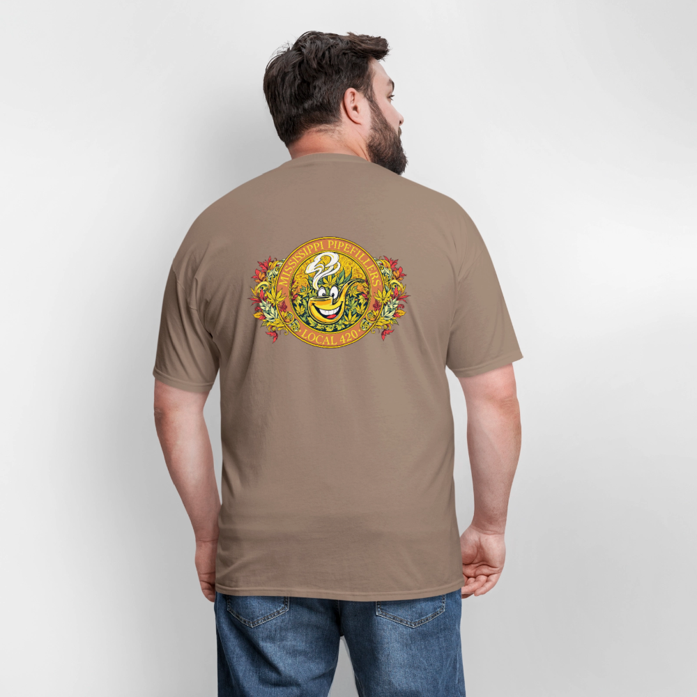 MISSISSIPPI PIPEFILLERS LOCAL 420 F/B DESIGNS Men's T-Shirt - safari