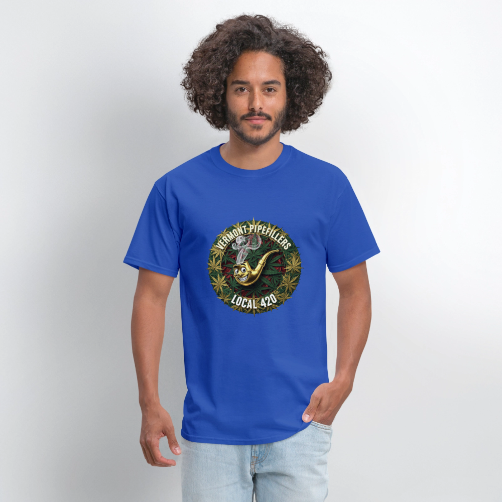 VERMONT PIPEFILLERS LOCAL 420  F/B DESIGN Men's T-Shirt - royal blue