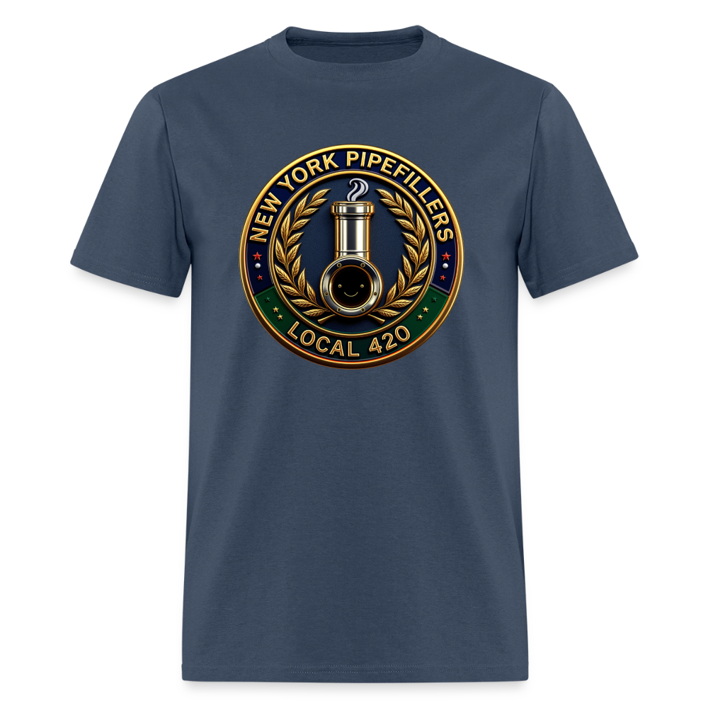 NEW YORK PIPEFILLERS LOCAL 420 F/B DESIGNS Men's T-Shirt -  blue dusk