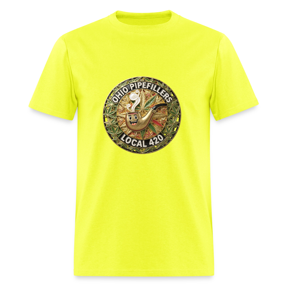 OHIO PIPEFILLERS LOCAL 420  Men's T-Shirt - safety green