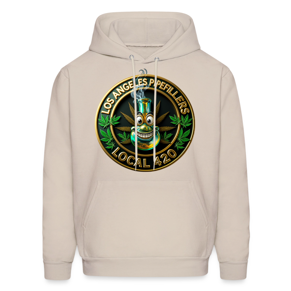 LOS ANGLES PIPEFILLERS LOCAL 420 2 EMBLEM Men's Hoodie - Sand