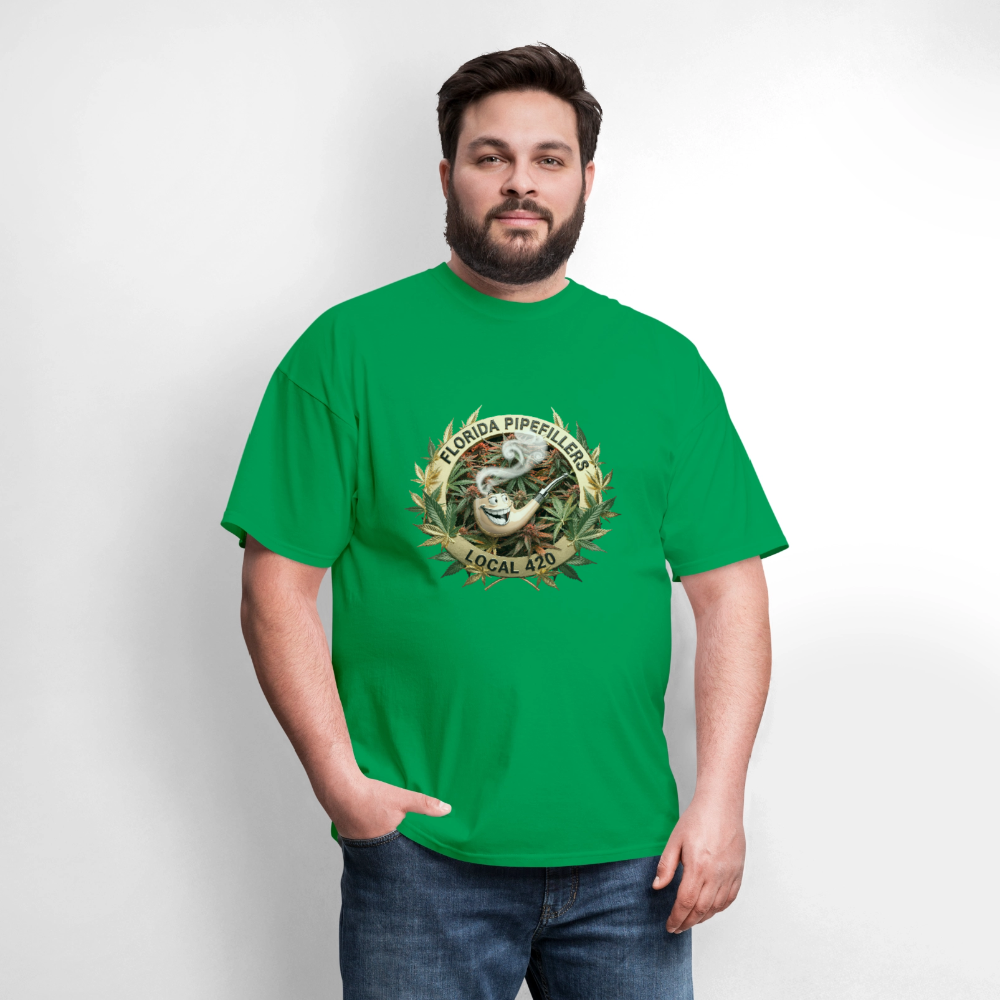 FLORIDA PIPEFILLERS LOCAL 420 F/B DESIGN Men's T-Shirt - bright green