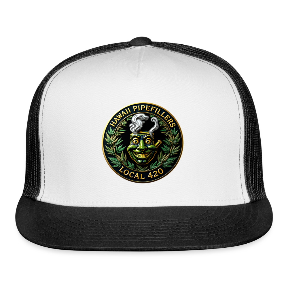 HAWAII PIPEFILLERS LOCAL 420 Trucker Hat - white/black