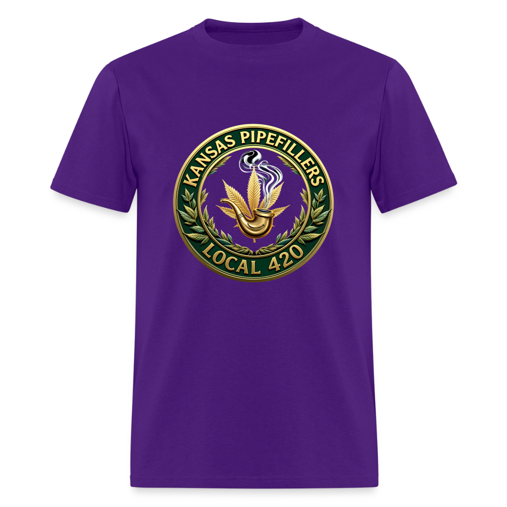 KANSAS PIPEFILLERS LOCAL 420 F/B DESIGNS Men's T-Shirt - purple