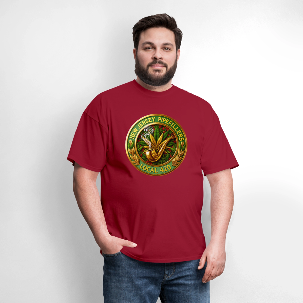 NEW JERSEY PIPEFILLERS LOCAL 420 F/B DESIGN Men's T-Shirt - true red