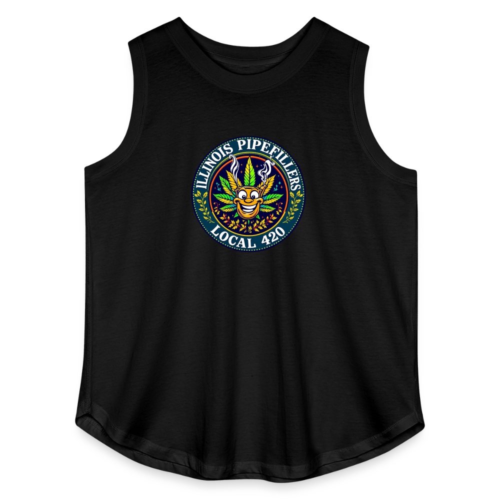 ILLINOIS PIPEFILLERS LOCAL 420 F/B DESIGN Women's Curvy Relaxed Tank Top - black