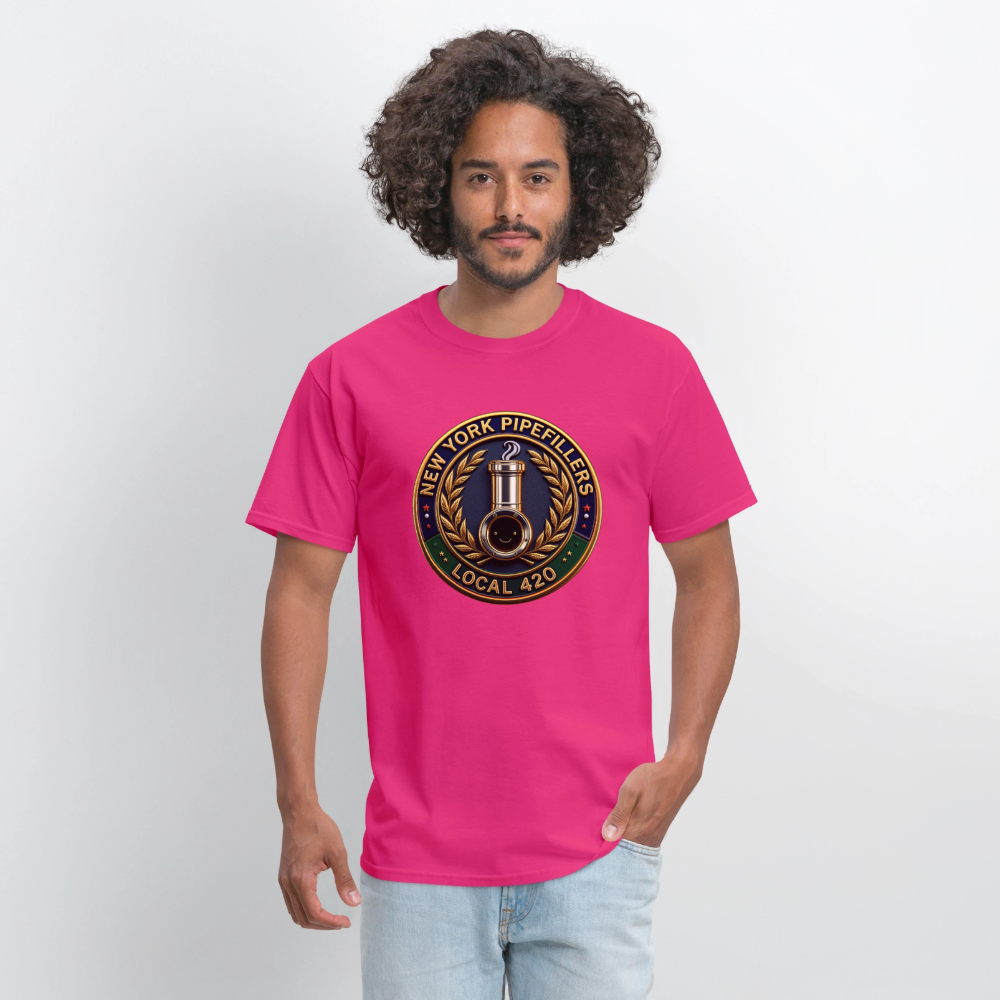 NEW YORK PIPEFILLERS LOCAL 420 F/B DESIGNS Men's T-Shirt - fuchsia