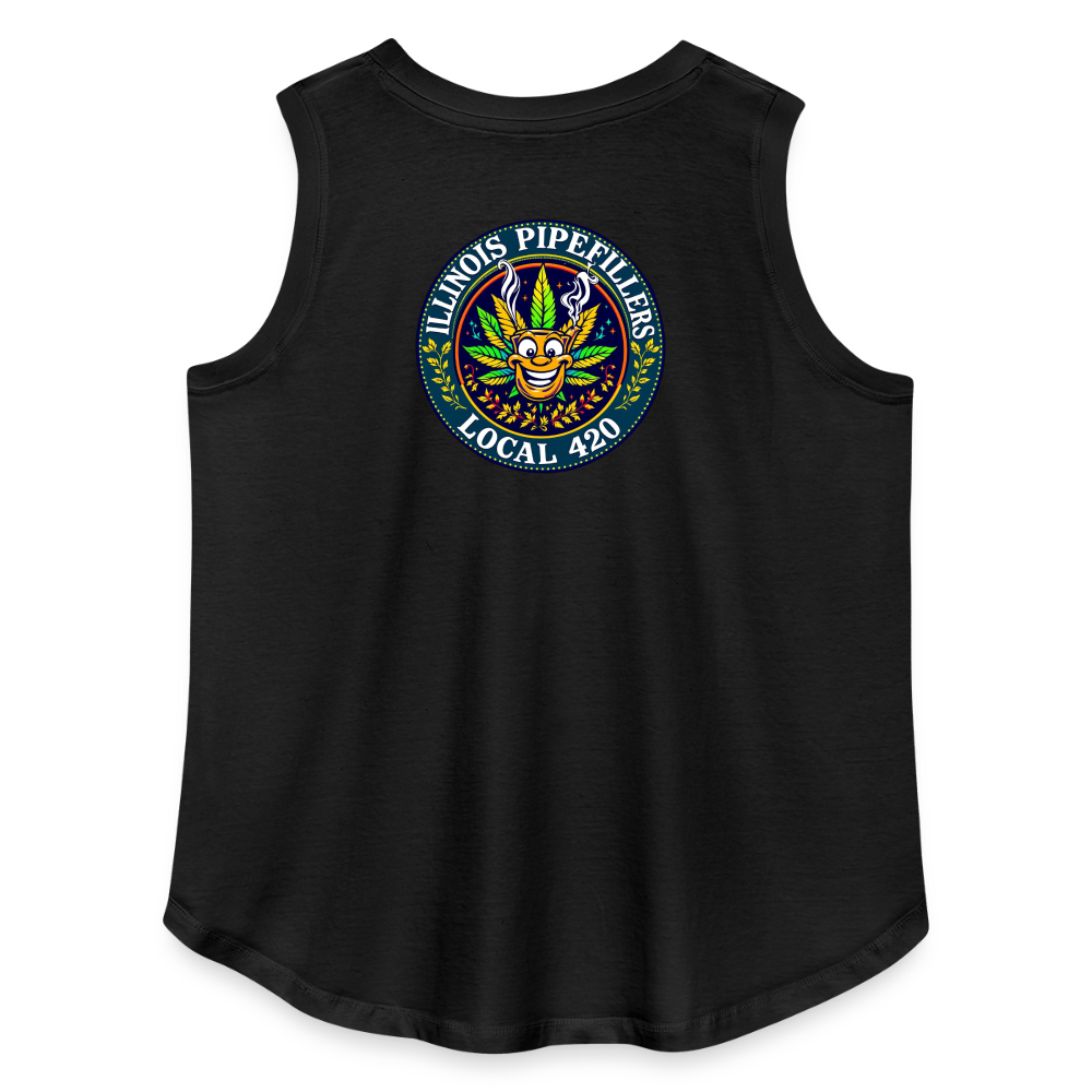 ILLINOIS PIPEFILLERS LOCAL 420 F/B DESIGN Women's Curvy Relaxed Tank Top - black