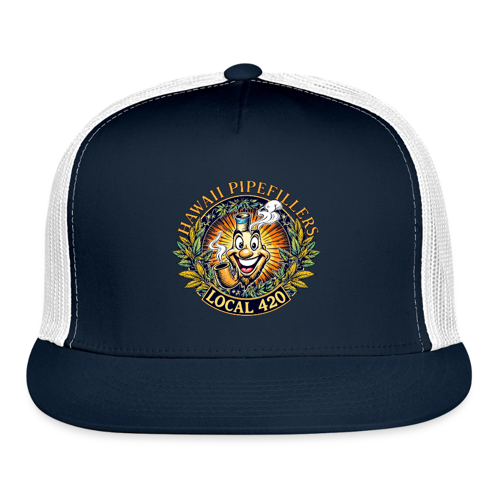HAWAII PIPEFILLERS LOCAL 420 Trucker Hat - navy/white