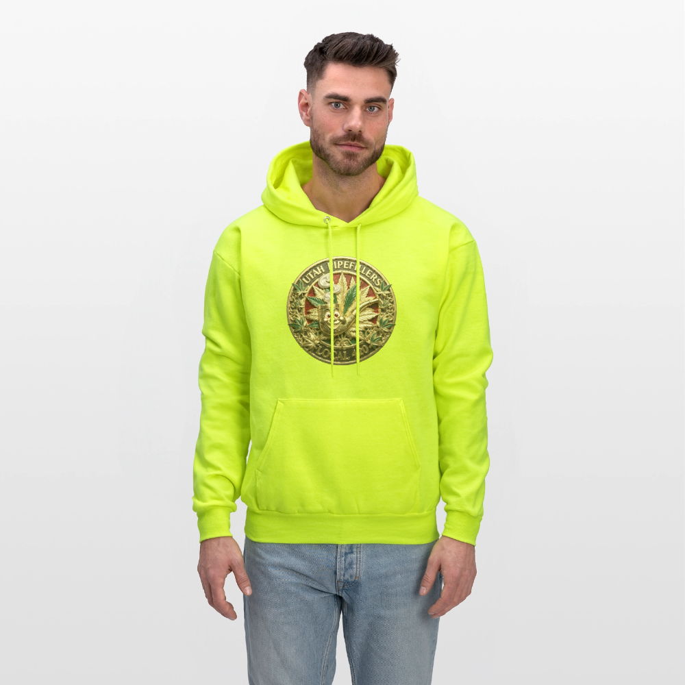 UTAH PIPEFILLERS LOCAL 420 Men's  Hoodie - safety green