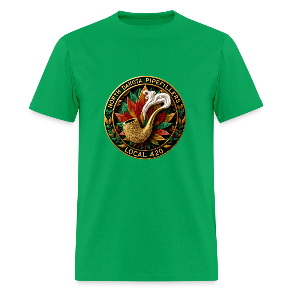 NORTH DAKOTA PIPEFILLERS LOCAL 420 F/B DESIGNS Men's T-Shirt - bright green