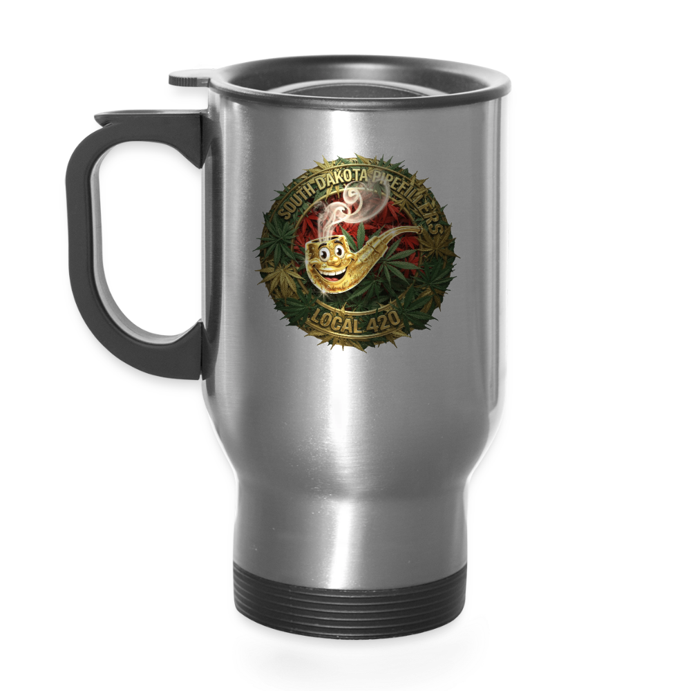 SOUTH DAKOTA PIPEFILLERS LOCAL 420 14oz Stainless Steel Travel Mug - silver