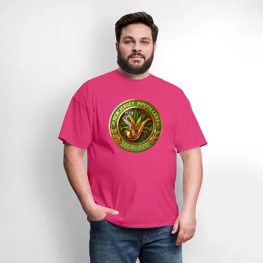 NEW JERSEY PIPEFILLERS LOCAL 420 F/B DESIGN Men's T-Shirt - fuchsia