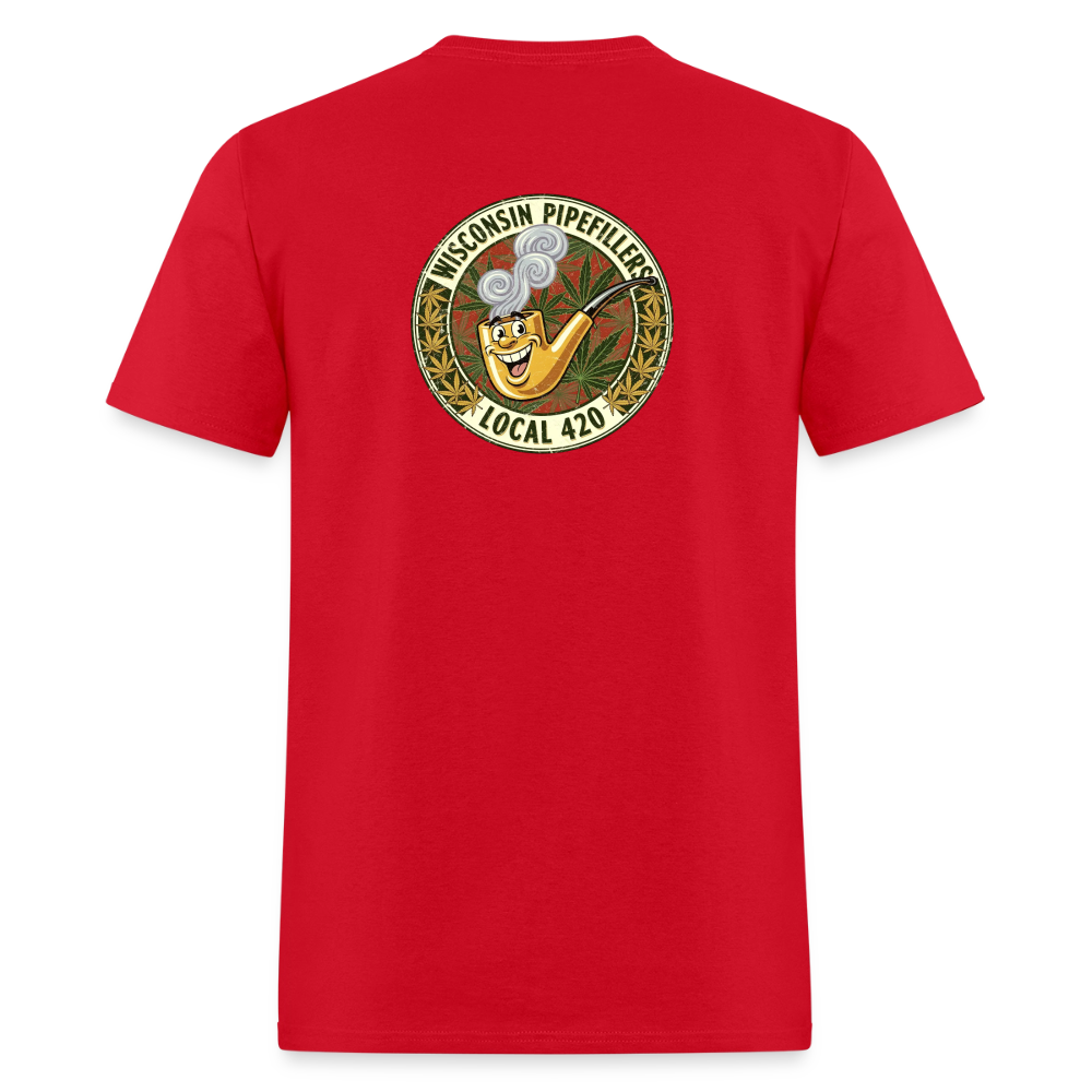 WISCONSIN PIPEFILLERS LOCL 420 F/B DESIGN Men's T-Shirt - red