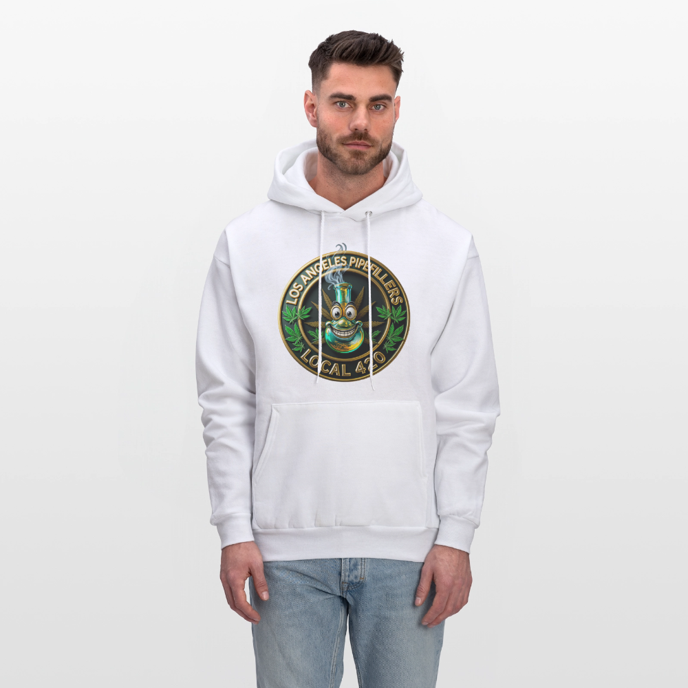LOS ANGLES PIPEFILLERS LOCAL 420 Men's Hoodie - white